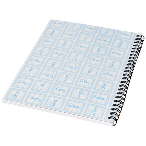 Desk-Mate® A5 Notizbuch mit Kunststoff Cover und Spiralbindung, weiss, schwarz bedrucken, Art.-Nr. 21271001