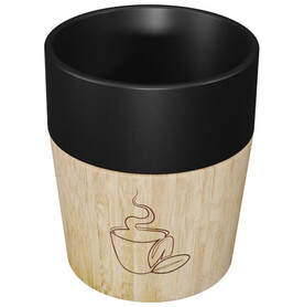 SCX.design D05 magnetischer Keramik-Kaffeebecher, schwarz bedrucken, Art.-Nr. 1PX08690