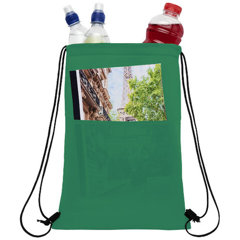 Oriole Kühltasche mit Kordelzug 5L, grün bedrucken, Art.-Nr. 12049561