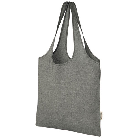 Pheebs 150 g/m² recycelte Tragetasche 7L, heather schwarz bedrucken, Art.-Nr. 12064190