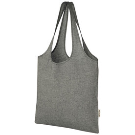 Pheebs 150 g/m² recycelte Tragetasche 7L, heather schwarz bedrucken, Art.-Nr. 12064190