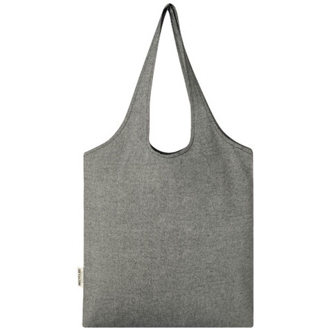 Pheebs 150 g/m² recycelte Tragetasche 7L, heather schwarz bedrucken, Art.-Nr. 12064190