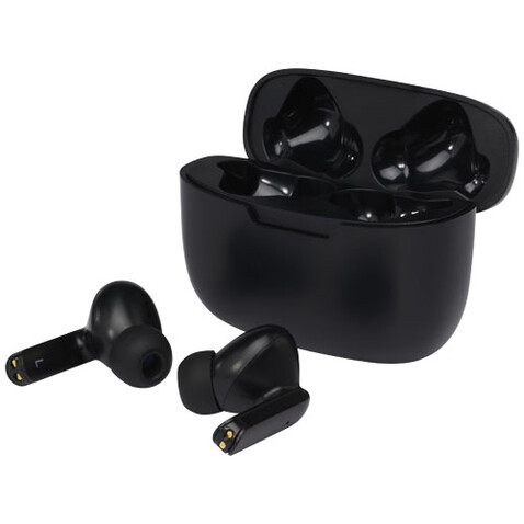 Essos 2.0 True Wireless Auto-Pair-Ohrhörer mit Etui, schwarz bedrucken, Art.-Nr. 12429090