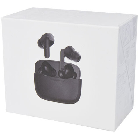 Essos 2.0 True Wireless Auto-Pair-Ohrhörer mit Etui, schwarz bedrucken, Art.-Nr. 12429090