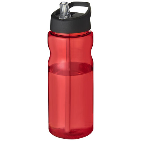 H2O Active® Eco Base 650 ml Sportflasche mit Ausgussdeckel, rot, schwarz bedrucken, Art.-Nr. 21009910