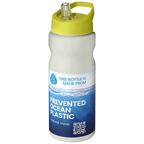 H2O Active® Eco Base 650 ml Sportflasche mit Ausgussdeckel, elfenbeinweiß, limone bedrucken, Art.-Nr. 21009916