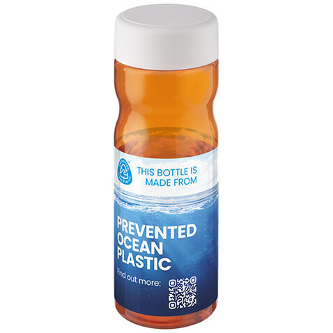 H2O Active® Eco Base 650 ml Sportflasche mit Drehdeckel, orange, weiss bedrucken, Art.-Nr. 21043505