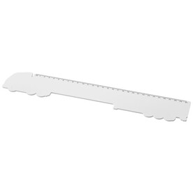 Tait 30 cm LKW-förmiges Lineal aus Recycling-Kunststoff, weiss bedrucken, Art.-Nr. 21046301