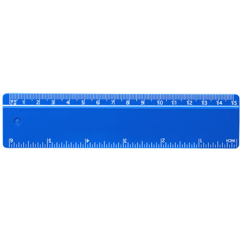 Refari 15 cm Lineal aus recyceltem Kunststoff, blau bedrucken, Art.-Nr. 21046752