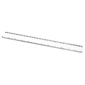 Refari 30 cm Lineal aus recyceltem Kunststoff, weiss bedrucken, Art.-Nr. 21046801