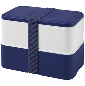 MIYO Doppel-Lunchbox, blau, weiss, blau bedrucken, Art.-Nr. 21047000 MIYO Doppel-Lunchbox, blau, weiss, blau bedrucken, Art.-Nr. 21047000
