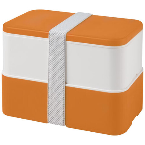 MIYO Doppel-Lunchbox, orange, weiss, weiss bedrucken, Art.-Nr. 21047006