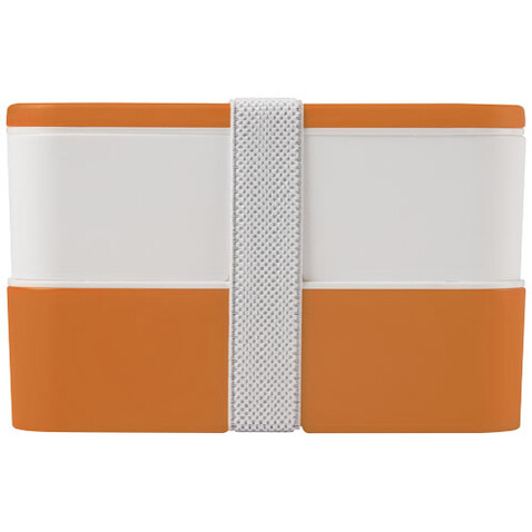 MIYO Doppel-Lunchbox, orange, weiss, weiss bedrucken, Art.-Nr. 21047006