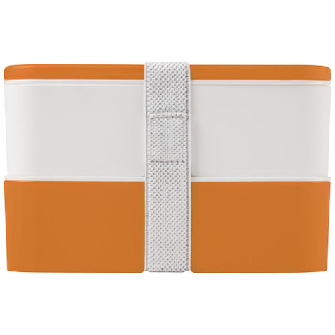 MIYO Doppel-Lunchbox, orange, weiss, weiss bedrucken, Art.-Nr. 21047006