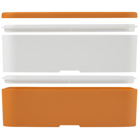 MIYO Doppel-Lunchbox, orange, weiss, weiss bedrucken, Art.-Nr. 21047006