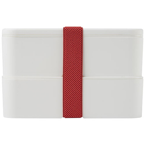 MIYO Doppel-Lunchbox, weiss, weiss, rot bedrucken, Art.-Nr. 21047008