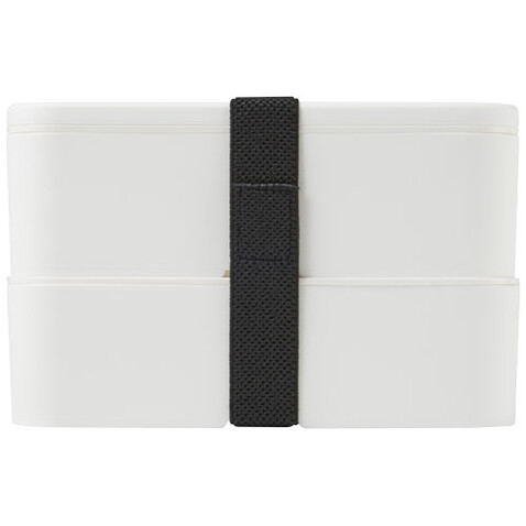 MIYO Doppel-Lunchbox, weiss, weiss, schwarz bedrucken, Art.-Nr. 21047009 MIYO Doppel-Lunchbox, weiss, weiss, schwarz bedrucken, Art.-Nr. 21047009