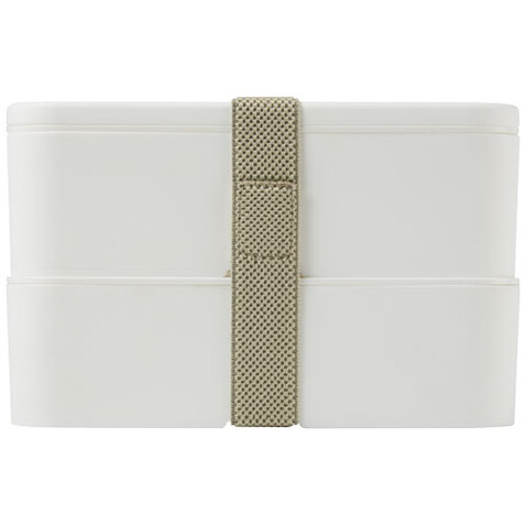 MIYO Doppel-Lunchbox, weiss, weiss, kieselgrau bedrucken, Art.-Nr. 21047010 MIYO Doppel-Lunchbox, weiss, weiss, kieselgrau bedrucken, Art.-Nr. 21047010