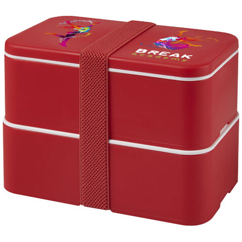 MIYO Doppel-Lunchbox, rot, rot, rot bedrucken, Art.-Nr. 21047021