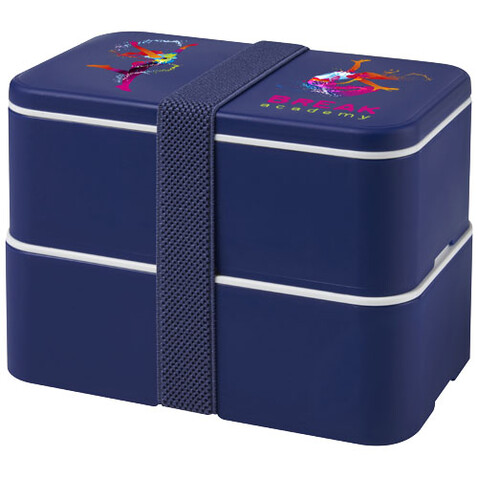MIYO Doppel-Lunchbox, blau, blau, blau bedrucken, Art.-Nr. 21047052