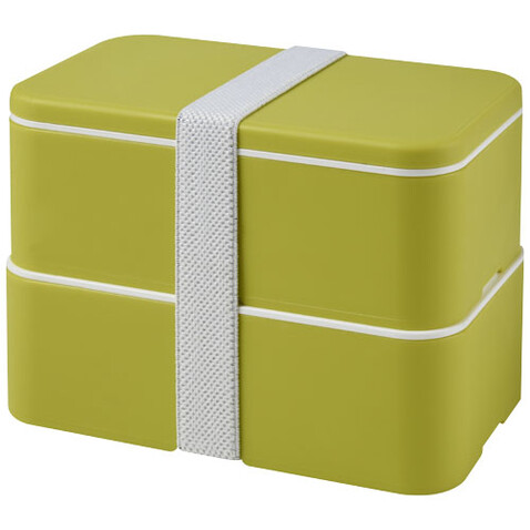 MIYO Doppel-Lunchbox, limone, limone, weiss bedrucken, Art.-Nr. 21047063