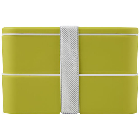 MIYO Doppel-Lunchbox, limone, limone, weiss bedrucken, Art.-Nr. 21047063