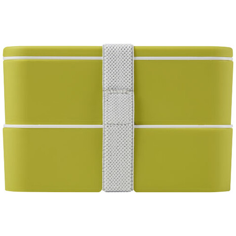 MIYO Doppel-Lunchbox, limone, limone, weiss bedrucken, Art.-Nr. 21047063