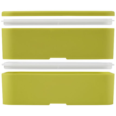 MIYO Doppel-Lunchbox, limone, limone, weiss bedrucken, Art.-Nr. 21047063