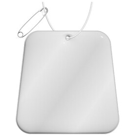 RFX™ H-09 Trapezförmiger reflektierender PVC-Anhänger, weiss bedrucken, Art.-Nr. 1PR09201