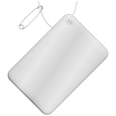 RFX™ H-10 Rechteckiger, reflektierender TPU-Anhänger, klein, weiss bedrucken, Art.-Nr. 1PR09501