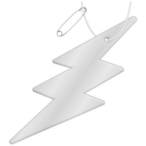RFX™ H-10 Reflektierender TPU-Anhänger Blitz, weiss bedrucken, Art.-Nr. 1PR09701