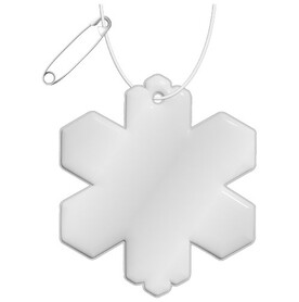 RFX™ H-10 Reflektierender TPU-Anhänger Schneeflocke, weiss bedrucken, Art.-Nr. 1PR09901