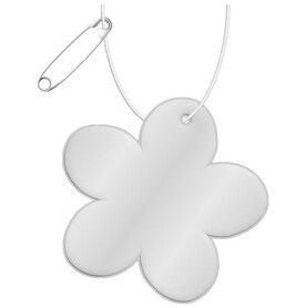 RFX™ H-13 reflektierender PVC-Anhänger Blume, weiss bedrucken, Art.-Nr. 1PR11801