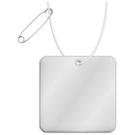 RFX™ H-20 quadratischer reflektierender PVC-Anhänger, weiss bedrucken, Art.-Nr. 1PR12401