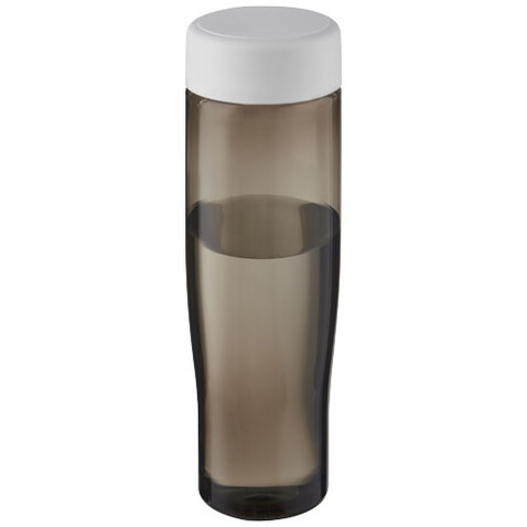 H2O Active® Eco Tempo 700 ml Wasserflasche mit Drehdeckel, weiss, kohle bedrucken, Art.-Nr. 21045001