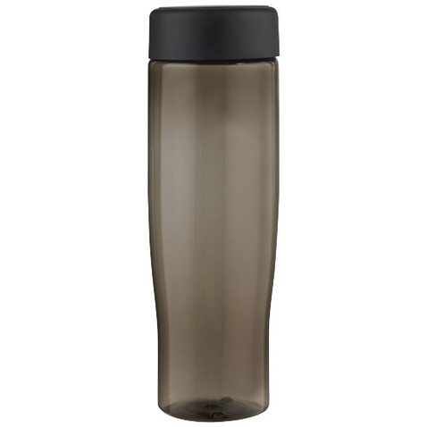 H2O Active® Eco Tempo 700 ml Wasserflasche mit Drehdeckel, schwarz, kohle bedrucken, Art.-Nr. 21045090
