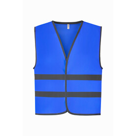 Yoko Kids Fluo Reflective Border Waistcoat, Royal Blue, 4-6 (S) bedrucken, Art.-Nr. 011773002