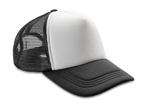 Result Caps Detroit ½ Mesh Truckers Cap, Black/White, One Size bedrucken, Art.-Nr. 013341500