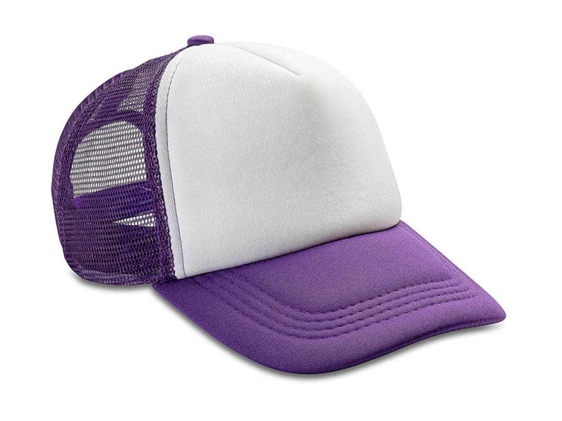 Result Caps Detroit ½ Mesh Truckers Cap, Purple/White, One Size bedrucken, Art.-Nr. 013343740