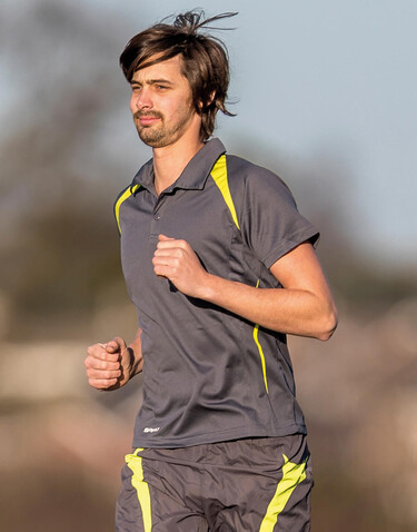 Result Spiro Team Spirit Polo, Grey/Lime, 3XL bedrucken, Art.-Nr. 018331568