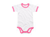BabyBugz Baby Ringer Bodysuit, White/Bubblegum Pink Organic, 6-12 bedrucken, Art.-Nr. 019470693