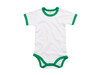 BabyBugz Baby Ringer Bodysuit, White/Kelly Green Organic, 6-12 bedrucken, Art.-Nr. 019470713