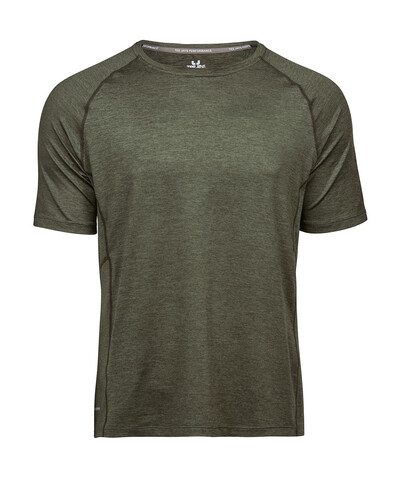 Tee Jays COOLdry Tee, Olive Melange, 2XL bedrucken, Art.-Nr. 037545337