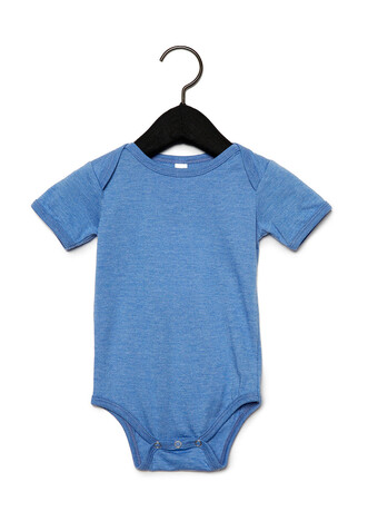 Bella Baby Jersey Short Sleeve One Piece, Heather Columbia Blue, 12-18 bedrucken, Art.-Nr. 046062104