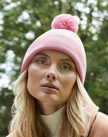 Beechfield Original Pom Pom Beanie, Dusky Pink, One Size bedrucken, Art.-Nr. 056694270