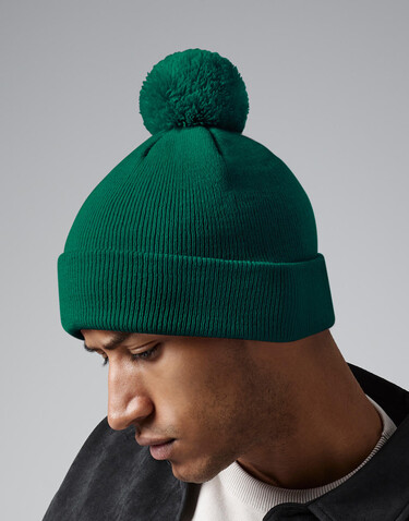 Beechfield Original Pom Pom Beanie, Moss Green, One Size bedrucken, Art.-Nr. 056695160