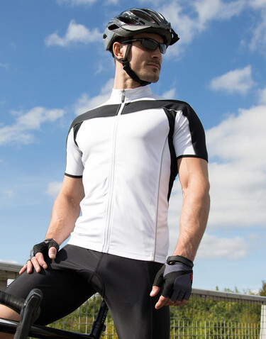 Result Bike Full Zip Top, White/Black, XL bedrucken, Art.-Nr. 064330566