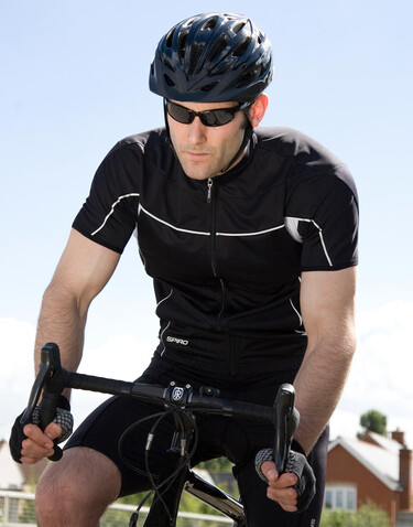 Result Bike Full Zip Top, White/Black, XL bedrucken, Art.-Nr. 064330566
