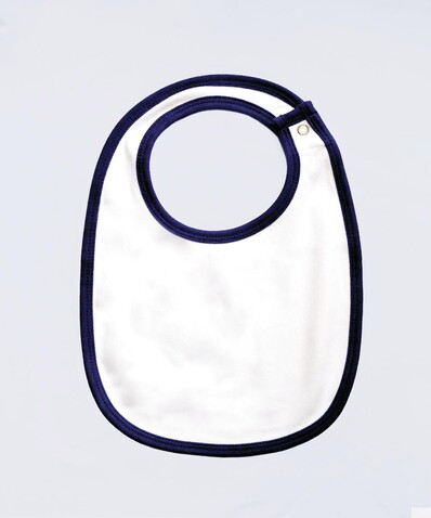 BabyBugz Single Layer Bib, White/Nautical Navy, One Size bedrucken, Art.-Nr. 069470550