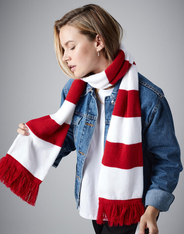 Beechfield Stadium Scarf, Kelly Green/White, One Size bedrucken, Art.-Nr. 072695560